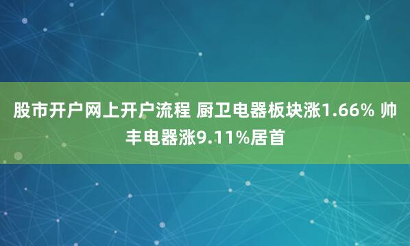股市开户网上开户流程 厨卫电器板块涨1.66% 帅丰电器涨9.11%居首